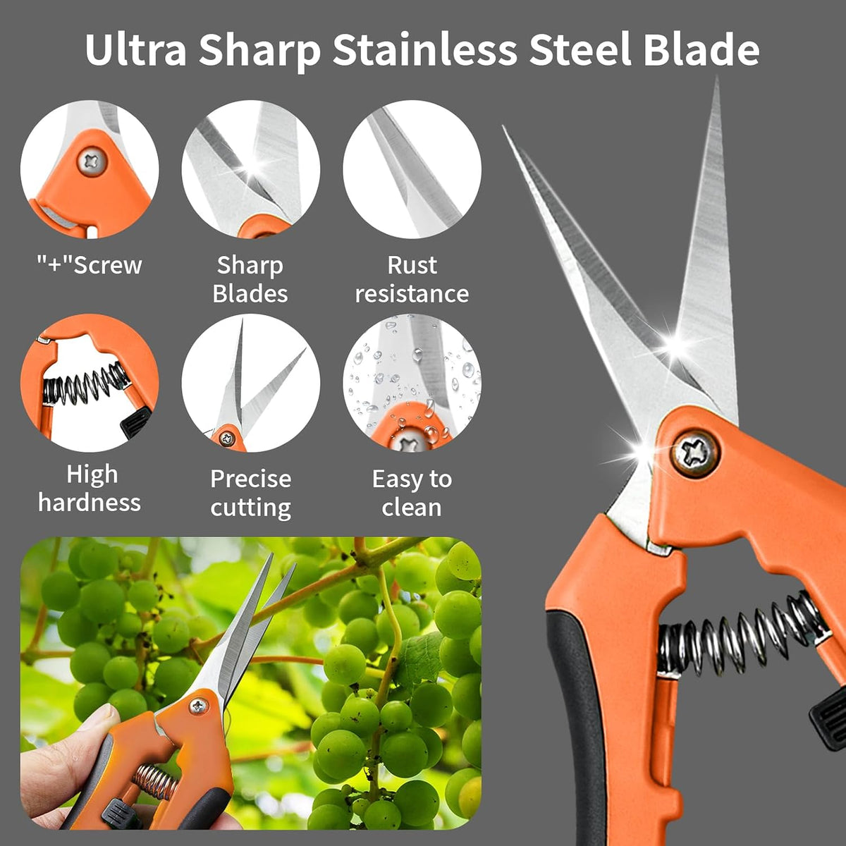 Garden Pruning Shears 3 Pack Gardening Shears Garden Scissors Stainless Steel Plant Flower Scissors Clippers Pruning Shears tijeras de jardinería