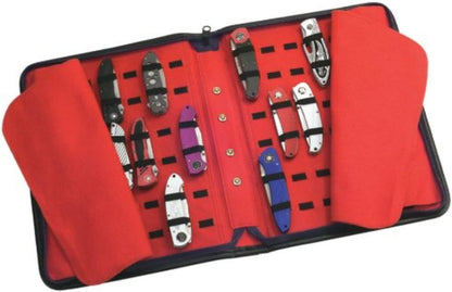 Large Pocket Knife Storage Case – Faux Leather Exterior, Felt-Lined Interior, Elastic Straps for Knives, Zipper Closure, Holds 40 Knives, For Protecting and Storing Knife Collection | Holds Up to 40 Pocket Knives