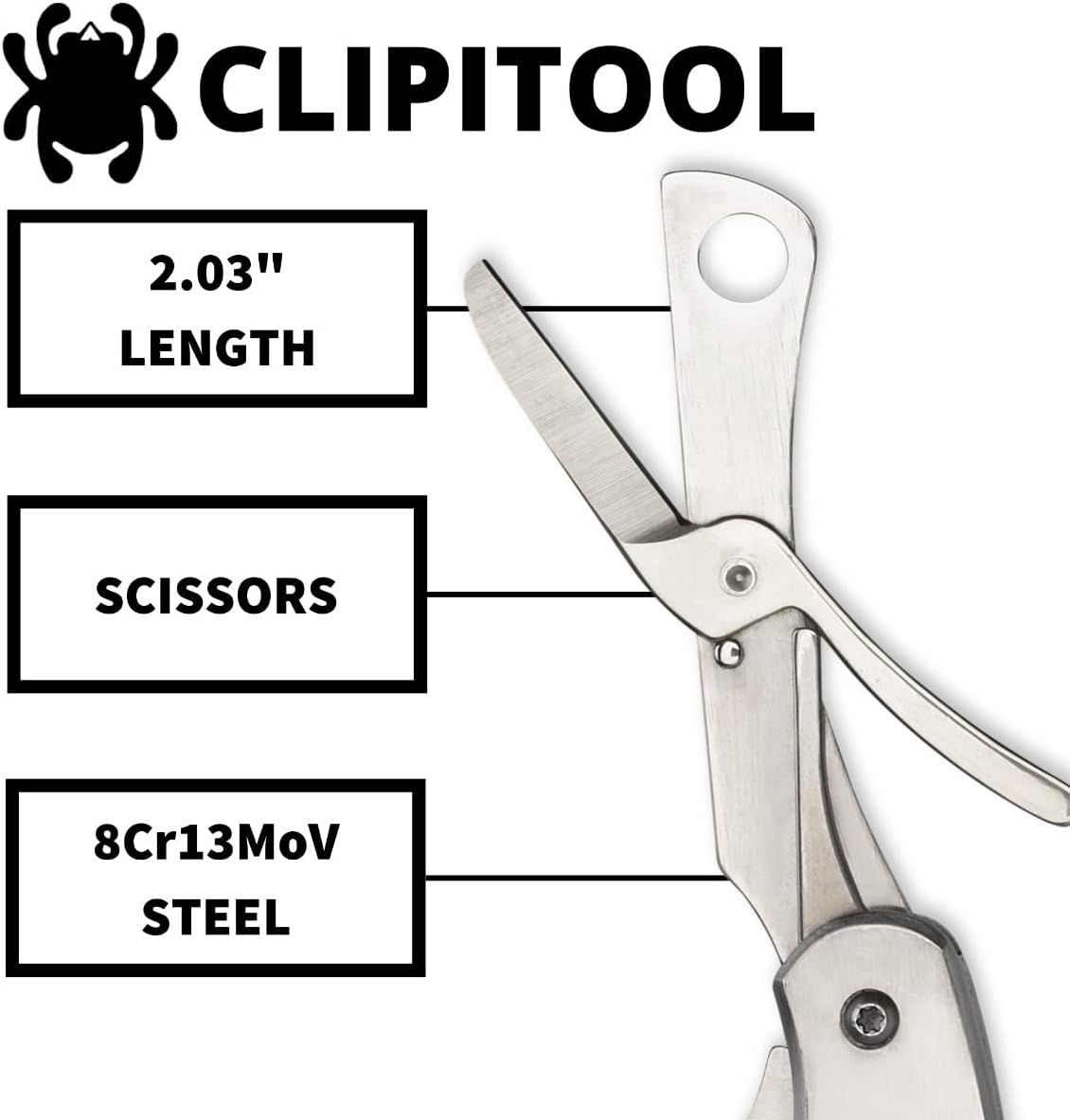 ClipiTool Folding Utility Pocket Knife, PlainEdge and SpyderEdge | 4.58" Overall Length, 2.01" 8Cr13MoV Steel Blade, G-10 Handle, SlipJoint, Full-Flat Grind