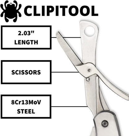 ClipiTool Folding Utility Pocket Knife, PlainEdge and SpyderEdge | 4.58" Overall Length, 2.01" 8Cr13MoV Steel Blade, G-10 Handle, SlipJoint, Full-Flat Grind