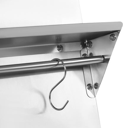 Range Backsplash 36"X29.5" Stainless Steel Backsplash Range Hood Wall Shield with Storage Shelf & Knife Rack Wall-Mounted Range Backsplash for Range Hood, Stove (36 x 29.5Inch)