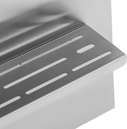 Range Backsplash 36"X29.5" Stainless Steel Backsplash Range Hood Wall Shield with Storage Shelf & Knife Rack Wall-Mounted Range Backsplash for Range Hood, Stove (36 x 29.5Inch)