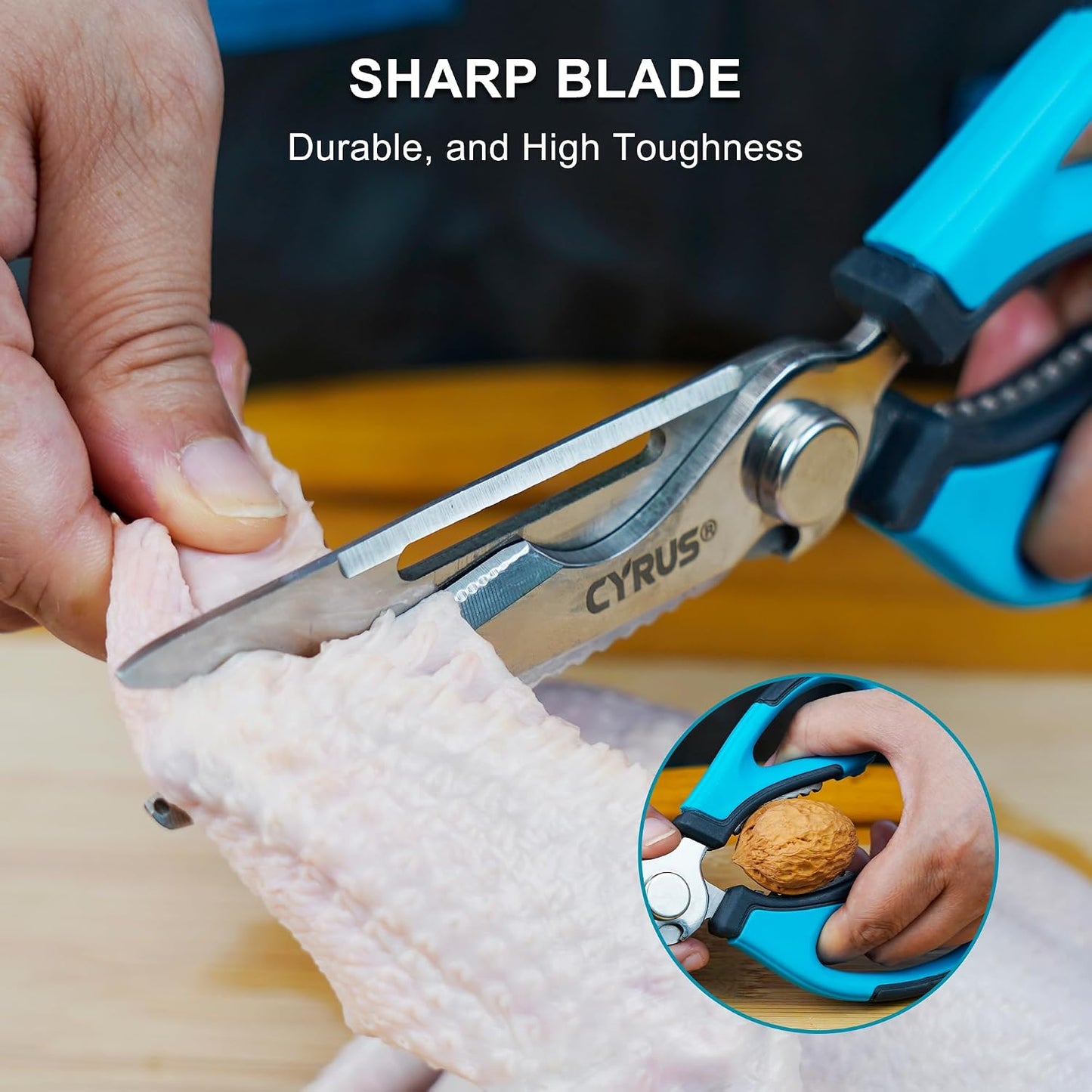 Heavy Duty Detachable Kitchen Scissors Stainless Steel Safe Food Shears | Ultra Sharp Rust-Proof Blades, Non-Slip Comfort Handles, Easy To Clean For Daily Home Cooking Prep Work