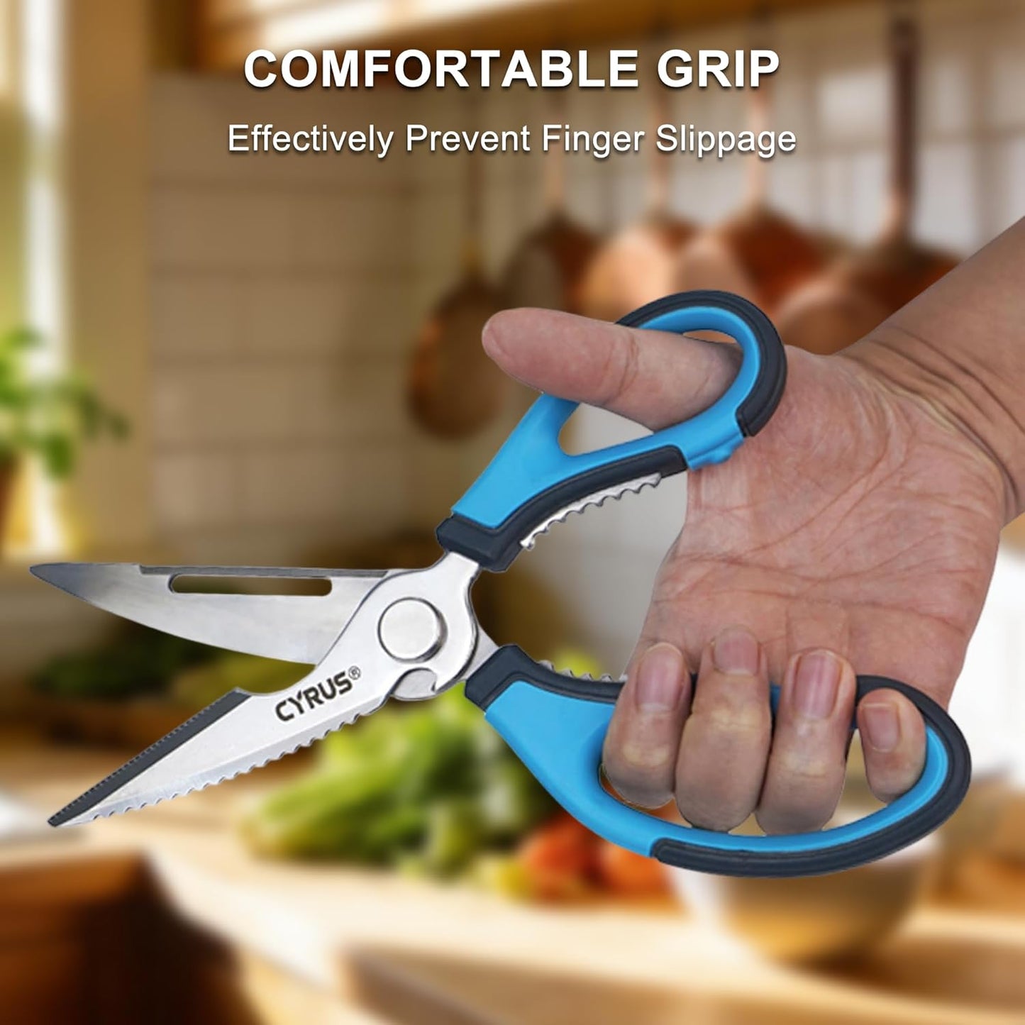 Heavy Duty Detachable Kitchen Scissors Stainless Steel Safe Food Shears | Ultra Sharp Rust-Proof Blades, Non-Slip Comfort Handles, Easy To Clean For Daily Home Cooking Prep Work