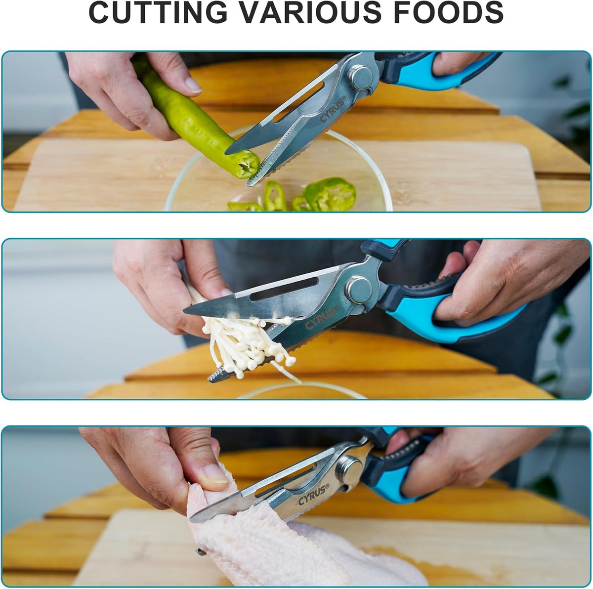 Heavy Duty Detachable Kitchen Scissors Stainless Steel Safe Food Shears | Ultra Sharp Rust-Proof Blades, Non-Slip Comfort Handles, Easy To Clean For Daily Home Cooking Prep Work