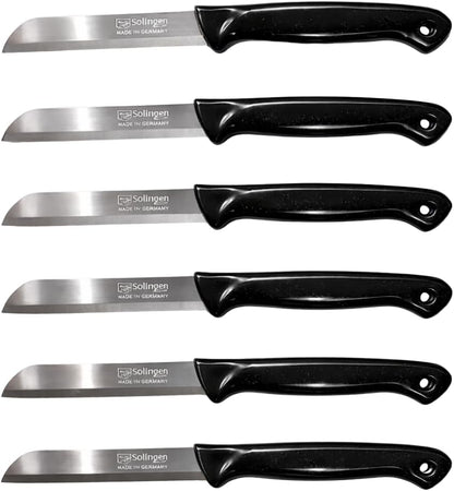 6 Pcs Paring Knife Set – Sharp Serrated German Stainless Steel Solingen Kitchen Knives – Best Utility Chef Knives for Fruit & Vegetable Cutting, Multi Color