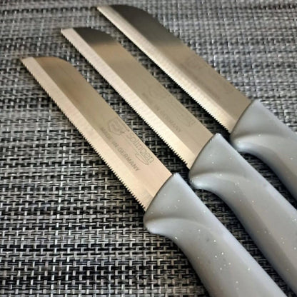 6 Pcs Paring Knife Set – Sharp Serrated German Stainless Steel Solingen Kitchen Knives – Best Utility Chef Knives for Fruit & Vegetable Cutting, Multi Color