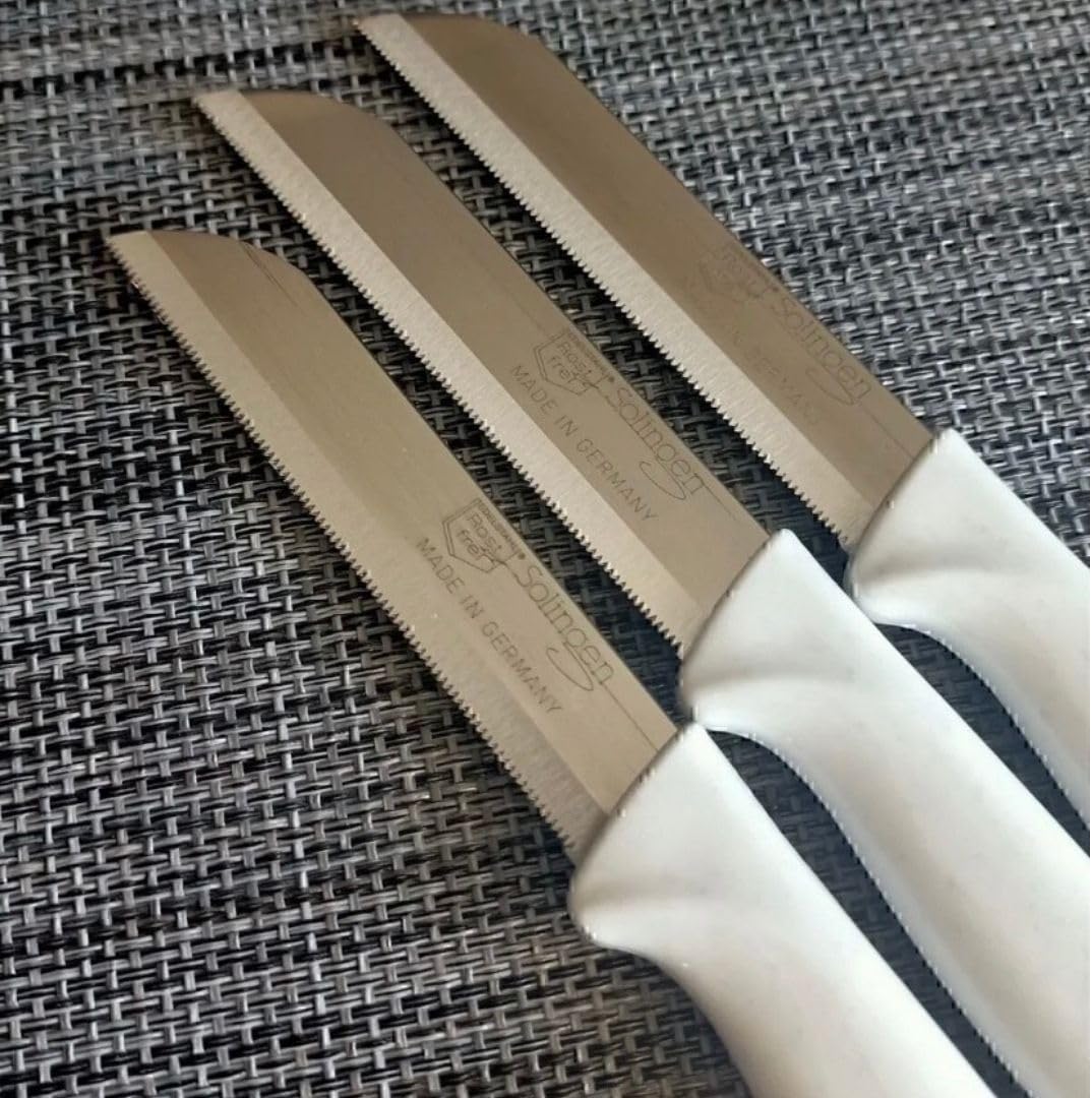 6 Pcs Paring Knife Set – Sharp Serrated German Stainless Steel Solingen Kitchen Knives – Best Utility Chef Knives for Fruit & Vegetable Cutting, Multi Color