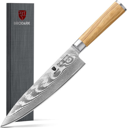Damascus Paring Knife 5.5 Inch: Professional Japanese Utility Knife with Olive Wood Handle,Ultra Sharp Fruit Carving Knife,Kitchen Gadget for Precise Cutting,Gift Box