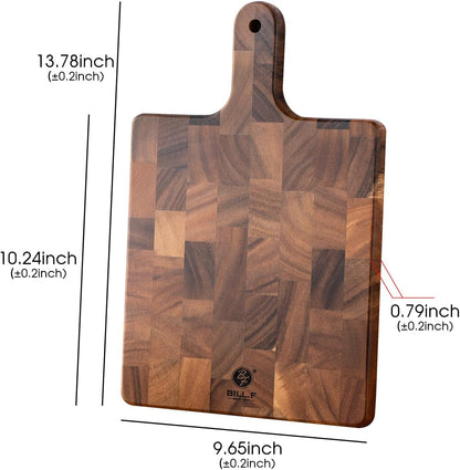 End Grain Cutting Board, Acacia Wood Cutting Board with Non-slip Feet,16" x 12" x 1",Reversible Thick Heavy-Duty Wooden Chopping Board, Large Butcher Block for Kitchen