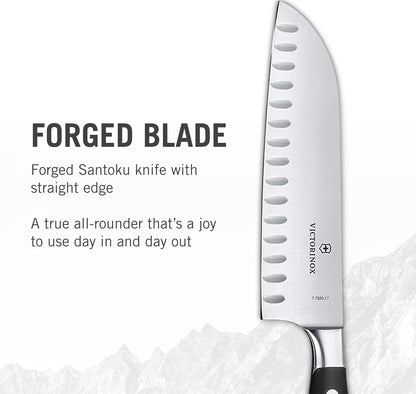 Grand Maître 7" Santoku Knife - Forged Granton Edge Prep Tool