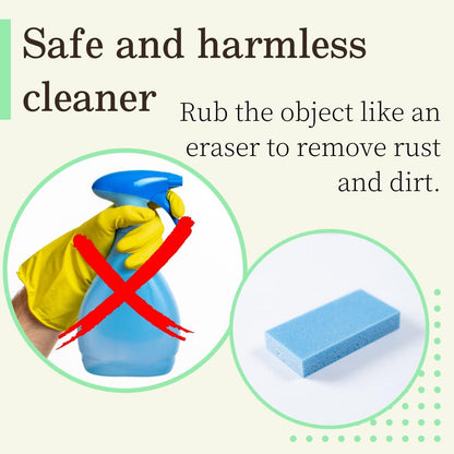 Rust Eraser for Knives Kitchen Stoves Wood Finish and Bicycles Multi Purpouse Cleaning Rubber Eraser Remover Dirt Stains (Coarse) Made in Japan, Set of 2