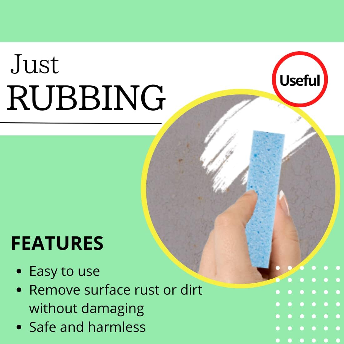 Rust Eraser for Knives Kitchen Stoves Wood Finish and Bicycles Multi Purpouse Cleaning Rubber Eraser Remover Dirt Stains (Coarse) Made in Japan, Set of 2