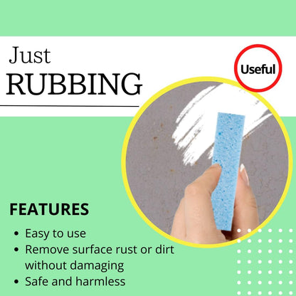 Rust Eraser for Knives Kitchen Stoves Wood Finish and Bicycles Multi Purpouse Cleaning Rubber Eraser Remover Dirt Stains (Coarse) Made in Japan, Set of 2