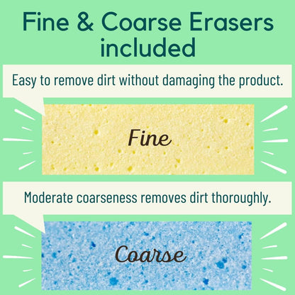Rust Eraser for Knives Kitchen Stoves Wood Finish and Bicycles Multi Purpouse Cleaning Rubber Eraser Remover Dirt Stains (Coarse) Made in Japan, Set of 2