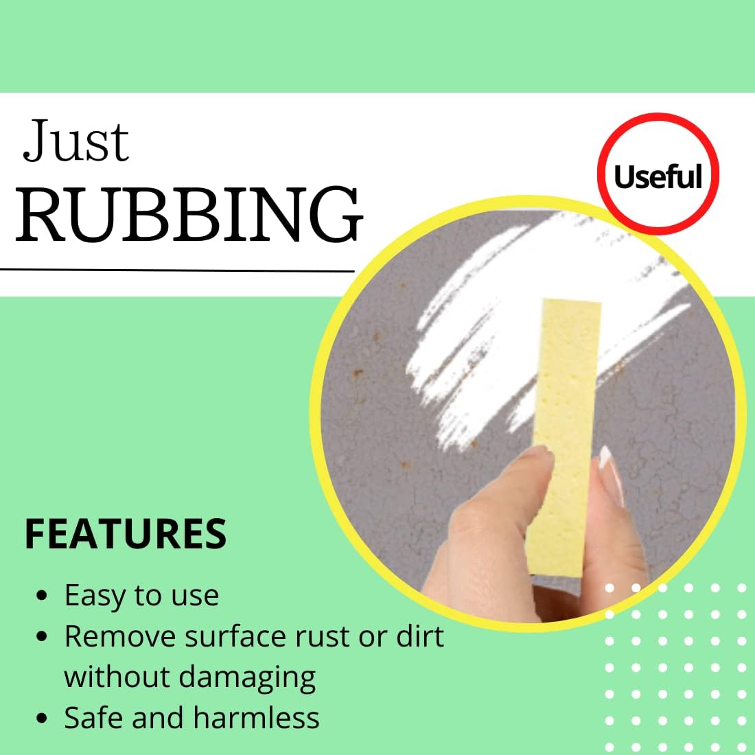 Rust Eraser for Knives Kitchen Stoves Wood Finish and Bicycles Multi Purpouse Cleaning Rubber Eraser Remover Dirt Stains (Coarse) Made in Japan, Set of 2