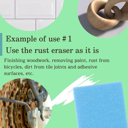 Rust Eraser for Knives Kitchen Stoves Wood Finish and Bicycles Multi Purpouse Cleaning Rubber Eraser Remover Dirt Stains (Coarse) Made in Japan, Set of 2