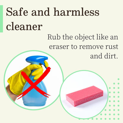 Rust Eraser for Knives Kitchen Stoves Wood Finish and Bicycles Multi Purpouse Cleaning Rubber Eraser Remover Dirt Stains (Coarse) Made in Japan, Set of 2