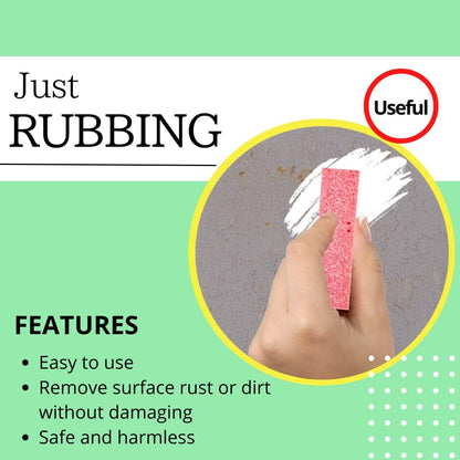 Rust Eraser for Knives Kitchen Stoves Wood Finish and Bicycles Multi Purpouse Cleaning Rubber Eraser Remover Dirt Stains (Coarse) Made in Japan, Set of 2