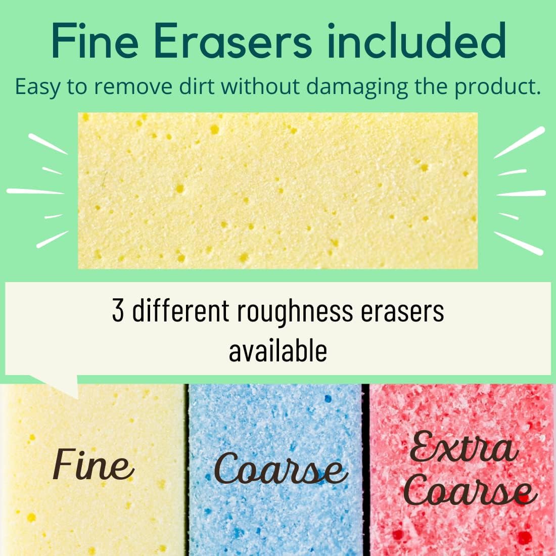 Rust Eraser for Knives Kitchen Stoves Wood Finish and Bicycles Multi Purpouse Cleaning Rubber Eraser Remover Dirt Stains (Coarse) Made in Japan, Set of 2