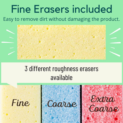 Rust Eraser for Knives Kitchen Stoves Wood Finish and Bicycles Multi Purpouse Cleaning Rubber Eraser Remover Dirt Stains (Coarse) Made in Japan, Set of 2