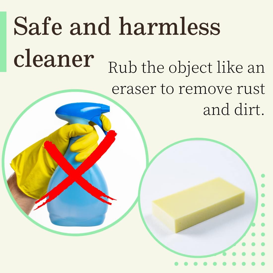 Rust Eraser for Knives Kitchen Stoves Wood Finish and Bicycles Multi Purpouse Cleaning Rubber Eraser Remover Dirt Stains (Coarse) Made in Japan, Set of 2