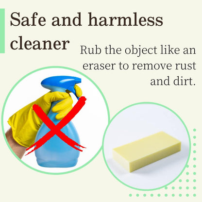 Rust Eraser for Knives Kitchen Stoves Wood Finish and Bicycles Multi Purpouse Cleaning Rubber Eraser Remover Dirt Stains (Coarse) Made in Japan, Set of 2