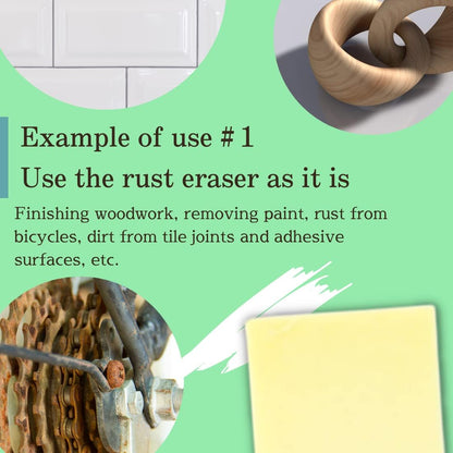 Rust Eraser for Knives Kitchen Stoves Wood Finish and Bicycles Multi Purpouse Cleaning Rubber Eraser Remover Dirt Stains (Coarse) Made in Japan, Set of 2