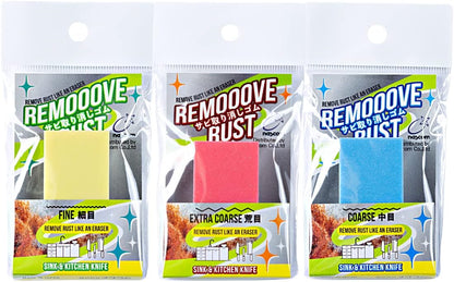Rust Eraser for Knives Kitchen Stoves Wood Finish and Bicycles Multi Purpouse Cleaning Rubber Eraser Remover Dirt Stains (Coarse) Made in Japan, Set of 2