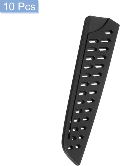 10Pcs Knife Cover Sleeves Blade Edge Guards for 7" Santoku Knife Blade Edge Protector Cover Universal Knife Sheath for Kitchen, Black