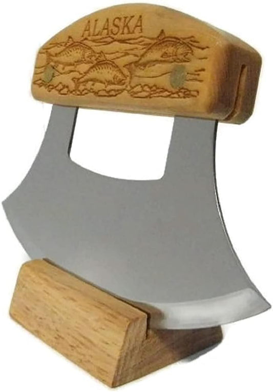Inupiat Eskimo Birch Alaska Cutlery Ulu Knife Salmon School Fish