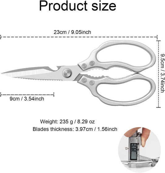 Kitchen Scissors Heavy Duty Stainless Steel Kitchen Shears Sharp Food Cooking Dishwasher Safe Scissors for Meat Chicken Poultry Fish Meat Herbs