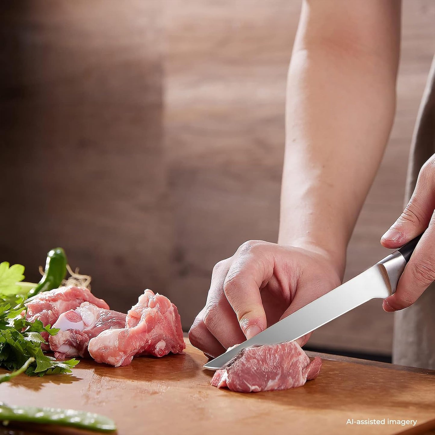 Pro Boning Knife 5.5 Inch, German High Carbon Steel Fillet Knife | Ergonomic Handle for Safe & Precise Deboning, Razor Sharp Full Tang Meat Trimming Knife for BBQ Brisket, Ribs, Poultry & Fish