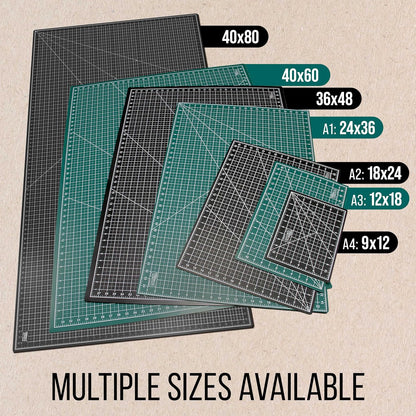 9" x 12" Self-Healing Cutting Mat 5-Ply - Double-Sided Green/Black Craft Mat, Non-Slip Cutting Mats for Crafts, Sewing, Quilting, Scrapbooking