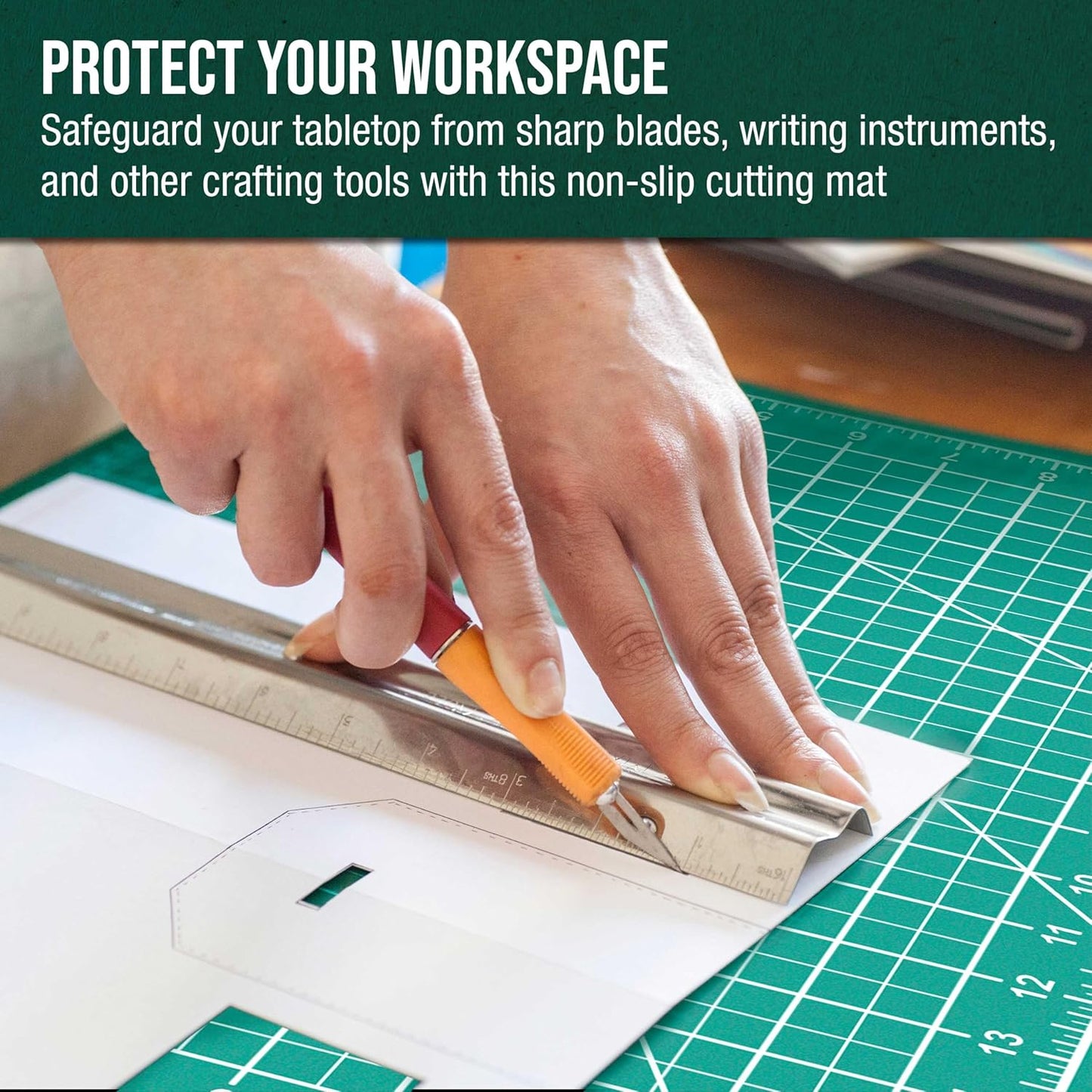 9" x 12" Self-Healing Cutting Mat 5-Ply - Double-Sided Green/Black Craft Mat, Non-Slip Cutting Mats for Crafts, Sewing, Quilting, Scrapbooking