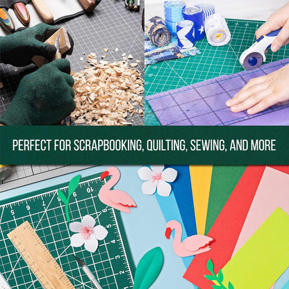 9" x 12" Self-Healing Cutting Mat 5-Ply - Double-Sided Green/Black Craft Mat, Non-Slip Cutting Mats for Crafts, Sewing, Quilting, Scrapbooking