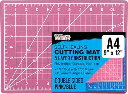 9" x 12" Self-Healing Cutting Mat 5-Ply - Double-Sided Green/Black Craft Mat, Non-Slip Cutting Mats for Crafts, Sewing, Quilting, Scrapbooking