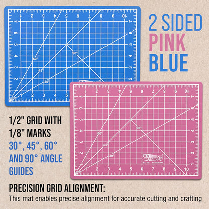 9" x 12" Self-Healing Cutting Mat 5-Ply - Double-Sided Green/Black Craft Mat, Non-Slip Cutting Mats for Crafts, Sewing, Quilting, Scrapbooking