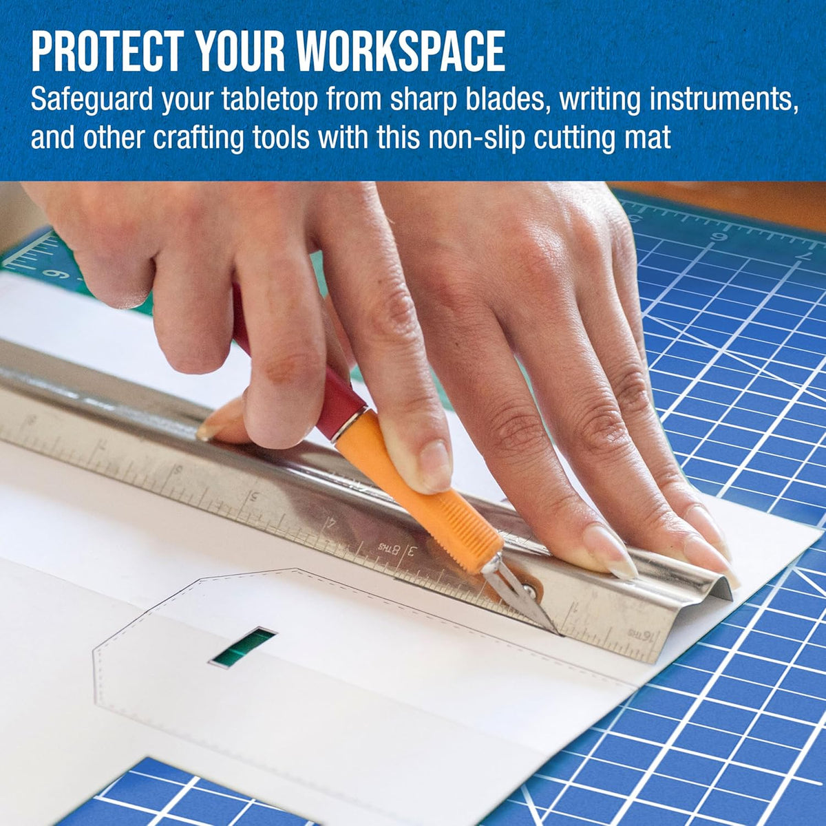 9" x 12" Self-Healing Cutting Mat 5-Ply - Double-Sided Green/Black Craft Mat, Non-Slip Cutting Mats for Crafts, Sewing, Quilting, Scrapbooking