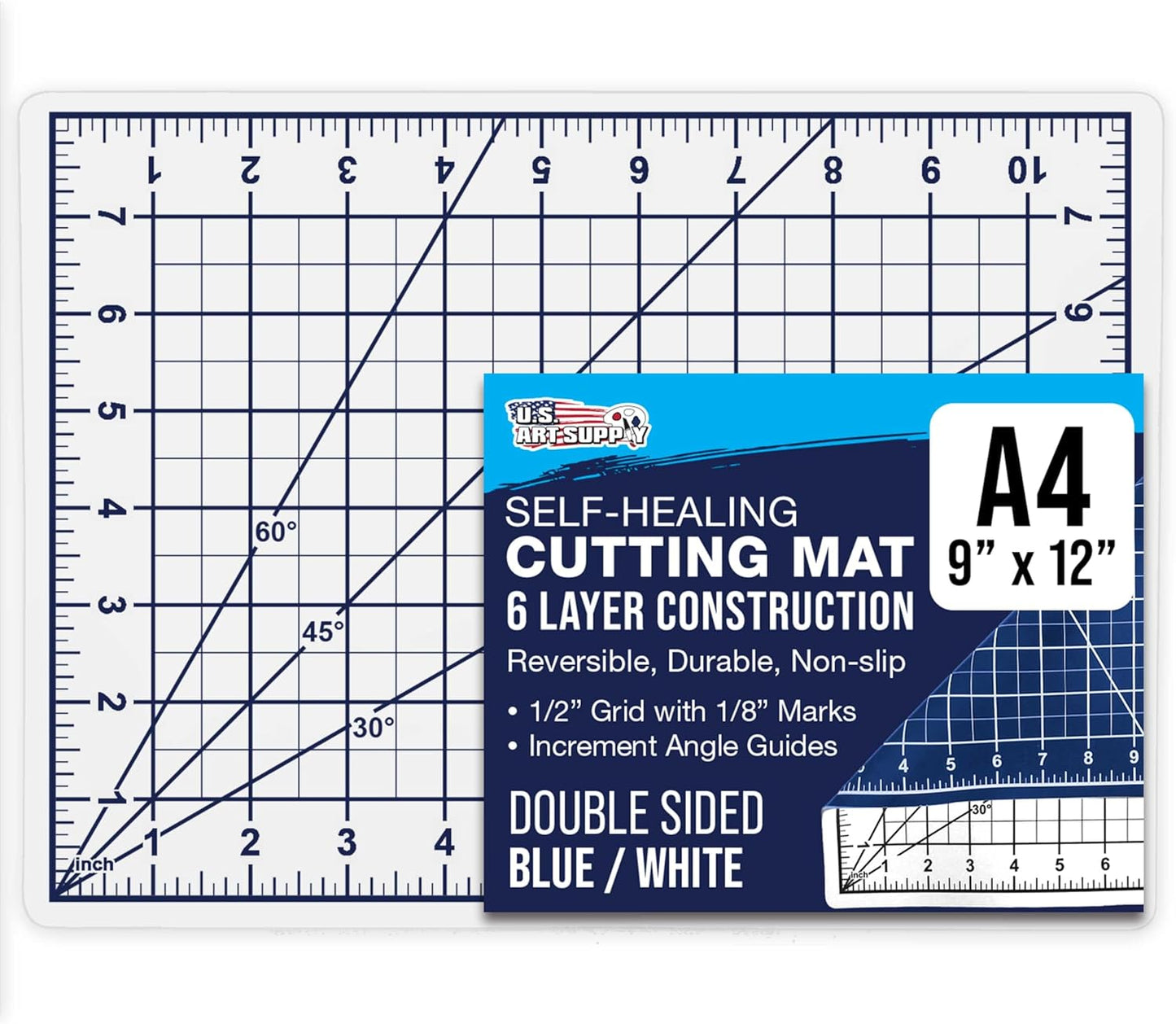 9" x 12" Self-Healing Cutting Mat 5-Ply - Double-Sided Green/Black Craft Mat, Non-Slip Cutting Mats for Crafts, Sewing, Quilting, Scrapbooking