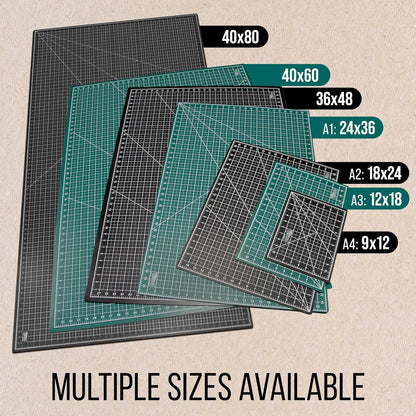 9" x 12" Self-Healing Cutting Mat 5-Ply - Double-Sided Green/Black Craft Mat, Non-Slip Cutting Mats for Crafts, Sewing, Quilting, Scrapbooking