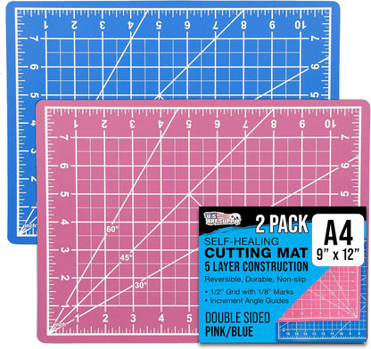 9" x 12" Self-Healing Cutting Mat 5-Ply - Double-Sided Green/Black Craft Mat, Non-Slip Cutting Mats for Crafts, Sewing, Quilting, Scrapbooking