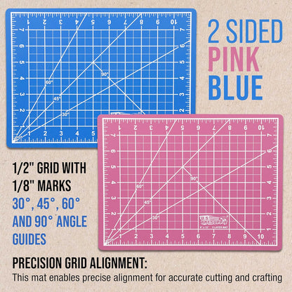 9" x 12" Self-Healing Cutting Mat 5-Ply - Double-Sided Green/Black Craft Mat, Non-Slip Cutting Mats for Crafts, Sewing, Quilting, Scrapbooking