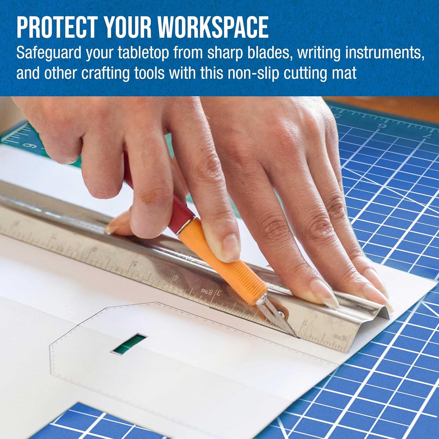 9" x 12" Self-Healing Cutting Mat 5-Ply - Double-Sided Green/Black Craft Mat, Non-Slip Cutting Mats for Crafts, Sewing, Quilting, Scrapbooking