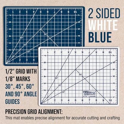 9" x 12" Self-Healing Cutting Mat 5-Ply - Double-Sided Green/Black Craft Mat, Non-Slip Cutting Mats for Crafts, Sewing, Quilting, Scrapbooking