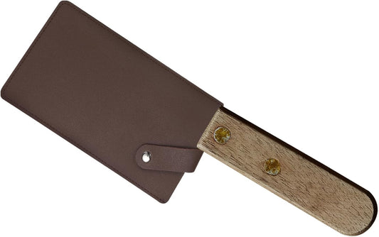PU Leather Knife Meat Cleaver Sheath, Waterproof Chef Knife Guards Wide Knife Protector Cleaver Cover for Home Kitchen, Brown