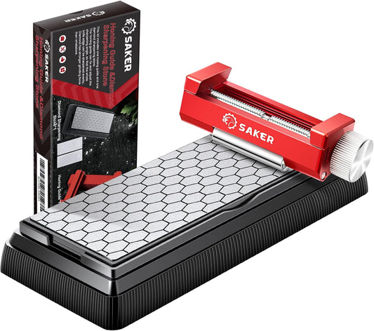 Chisel Sharpening Jig, Chisel Sharpener Wood Honing Guide | Upgraded Honing Tool and Diamond Sharpening Stone Set Kit for Knife, Short Chisels and Planes