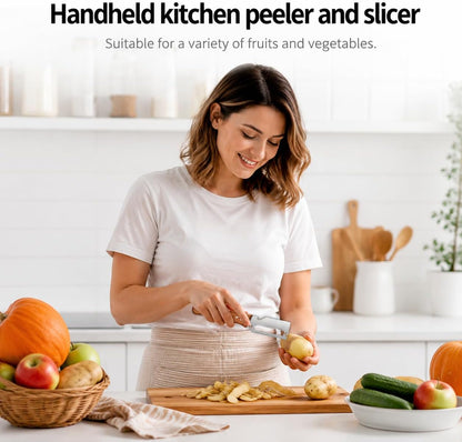 Elite Vegetable Peeler, Multifunctional Vegetable Peeler with Wooden Handle, 2-in-1 Stainless Steel Peeler with Built-In Bottle Opener, Fruit & Vegetable Kitchen Tool, 2PCS