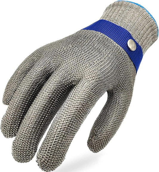 2.0 ANSI A9 Cut Resistant Gloves Stainless Steel Mesh Metal Wire Glove Durable Rustproof Reliable Cutting Glove for Meat Processing, Food Cutting (Small