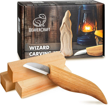 Whittling Kit for Beginners, Wood Carving Kit for Beginners - Wood Carving Tools Woodworking Kit for Adults and Teens - Whittling Knife Kit with Wood Blocks - Wood Carving Set DIY03 Wizard